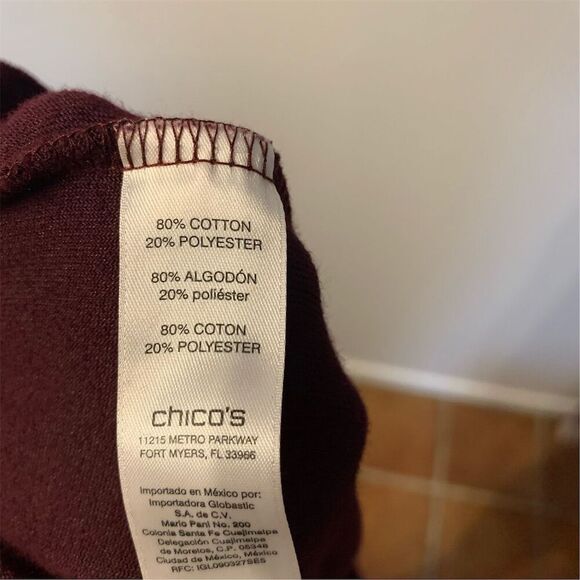 Chico’s Plus Size Women's Burgundy Straight Leg Pants Size 4 Casual Solid - Picture 7 of 7